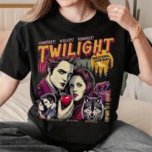 Comfort Color Twilight Inspired T-Shirt Bella & Jacob Comic Style Tee Vampire